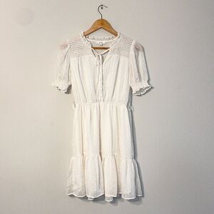 E&M Tiered Puff Sleeve Gauze Mini Dress Size Small
